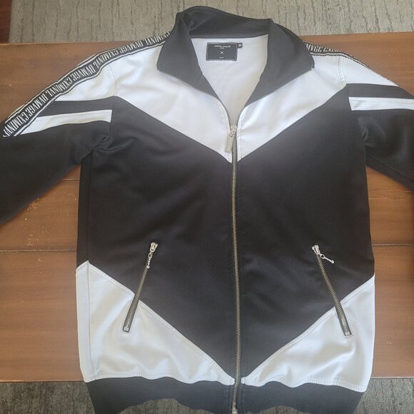Criminal Damage Men's Zip Thru Black/White track jacket - Picture 2 of 5